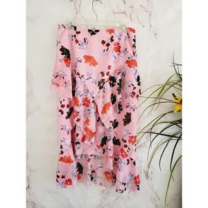 C/meo Collective Mid-Rise Ruffled Floral Print Skirt - Floral - Pink Multi